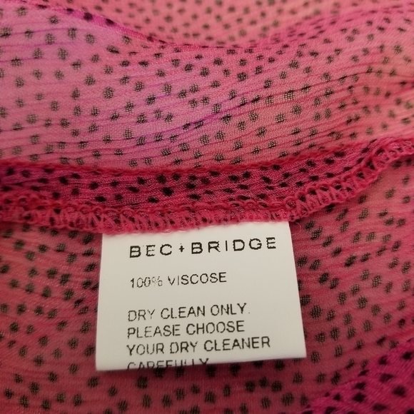 {8} Bec + Bridge Pink Party Shirt Ruffle Button Sheer - Picture 11 of 12